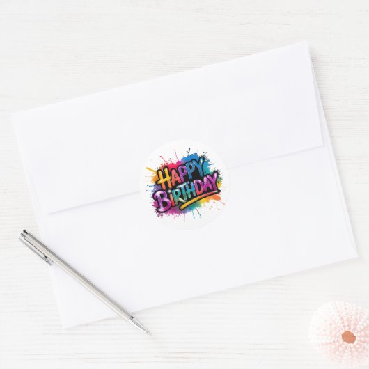 Happy Birthday Sticker Design (Envelop)