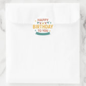 Happy Birthday Sticker – Kleurrijke Custom Party F (Tas)