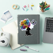 Happy Birthday sticker met frenchie en ballonnen (iPad Cover)