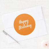 Happy Birthday Sticker op oranje achtergrond (Envelop)