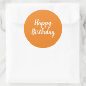 Happy Birthday Sticker op oranje achtergrond (Tas)