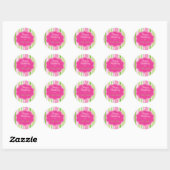 Happy Birthday Sticker Roze en Groen (Vel)