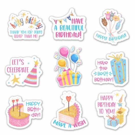 Happy Birthday Stickers (Voorkant)