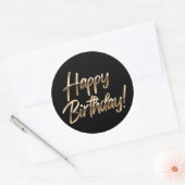 Happy Birthday Stickers Black en Gold (Envelop)