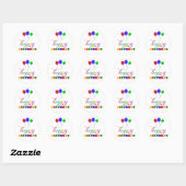 Happy Birthday Stickers Colorful Balloons (Vel)