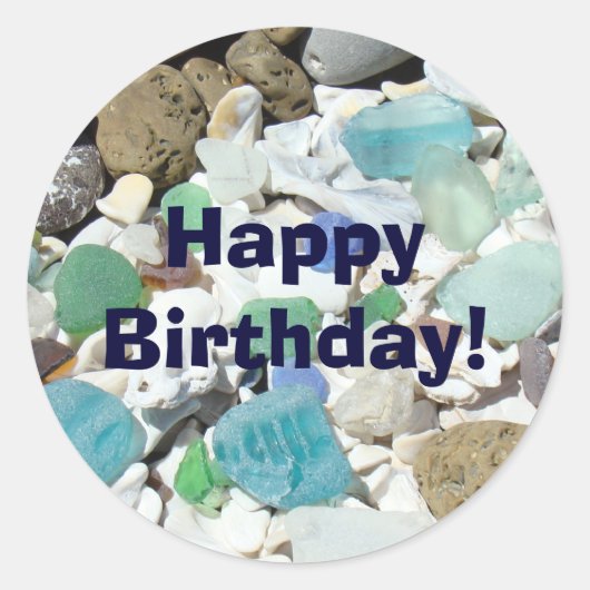 Happy Birthday! stickers envelop zegels Uitnodigin (Voorkant)