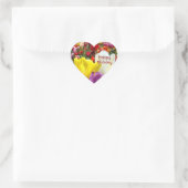 Happy Birthday stickers hartvorm Tulip Flowers (Tas)