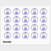 Happy Birthday-stickers met aangepaste leeftijd Ronde Sticker (Vel)