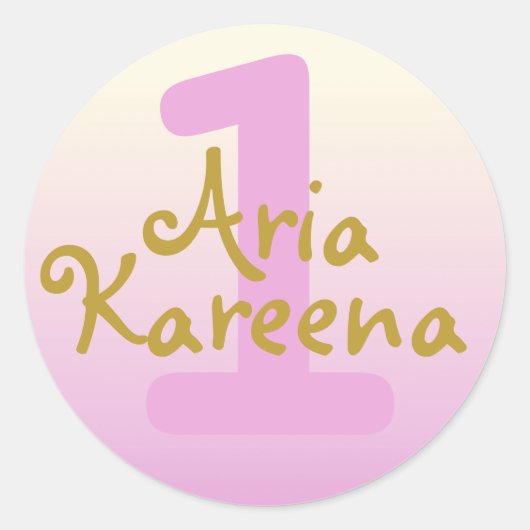 Happy Birthday Stickers ombré roze beige (Voorkant)