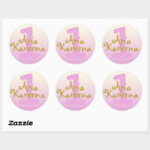 Happy Birthday Stickers ombré roze beige (Vel)