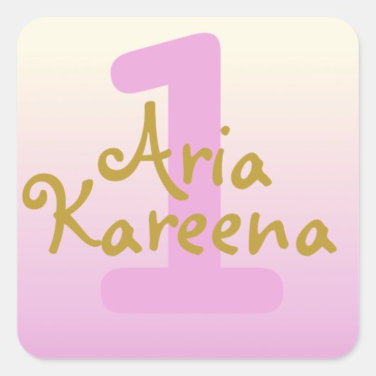 Happy Birthday Stickers ombré roze beige goudgoud (Voorkant)