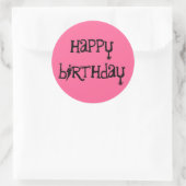 Happy Birthday stickers schetsmatige tekst (Tas)