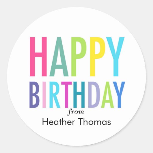 Happy Birthday  Stickers voor cadeaus (Voorkant)