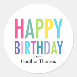 Happy Birthday Stickers voor cadeaus