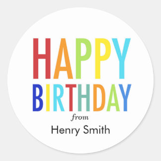 Happy Birthday Stickers voor cadeaus