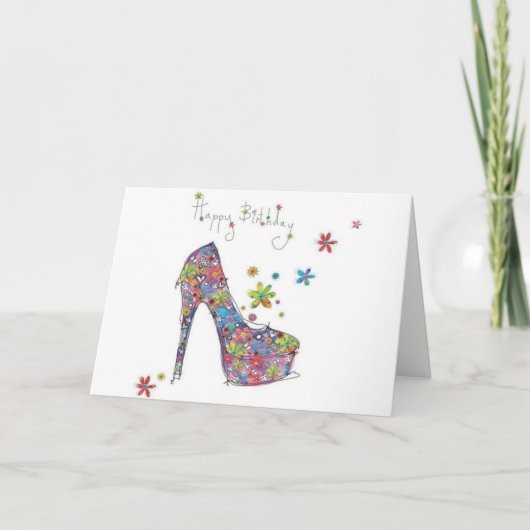 Happy Birthday Stiletto-kaart Kaart (Voorkant)