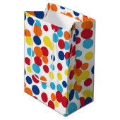 Happy Birthday Stippen Gift Bag Medium Cadeauzakje (Voorkant Gekanteld)