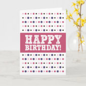 Happy Birthday Stippen Wenskaart Kaart (Gele Bloem)