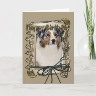 Happy Birthday - Stone Paws - Australian Shepherd Kaart