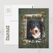 Happy Birthday - Stone Paws - Bernese Mountain Dog Briefkaart (Voorkant / Achterkant)
