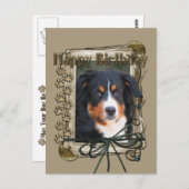 Happy Birthday - Stone Paws - Bernese Mountain Dog Briefkaart (Voorkant / Achterkant)
