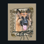 Happy Birthday - Stone Paws - German Shepherd Briefkaart<br><div class="desc">What could say Happy Birthday better than this German Shepherd Dog helping you to celebrate. How would you enjoy a day with your friends and their fur? Have heeft een fun day and earn a FREE Gift! Pick a date and an area at your home where I can set up...</div>