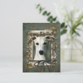 Happy Birthday - Stone Paws - Whippet Briefkaart (Staand voorkant)