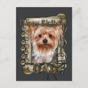 Happy Birthday - Stone Paws - Yorkshire Terrier Briefkaart