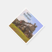 Happy Birthday stoomtrein Servetten (Hoek)