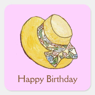 Happy Birthday Straw Pet Sticker