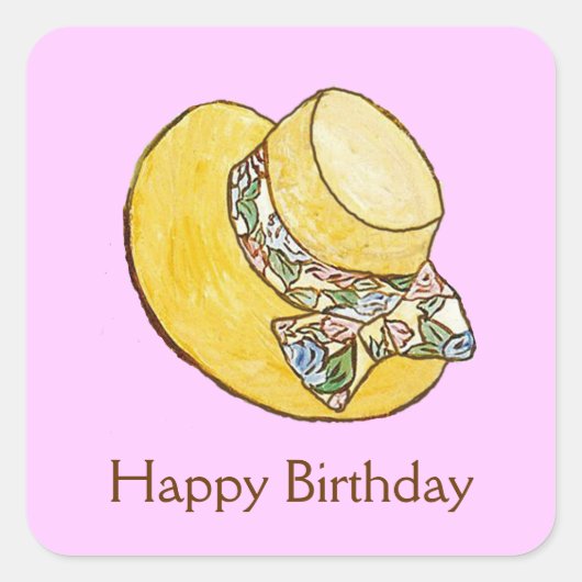Happy Birthday Straw Pet Sticker (Voorkant)