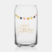 Happy Birthday String van harten Blikvorm Glas (Achterkant)