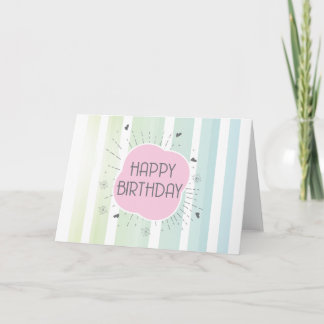 Happy Birthday Stripe Kaart