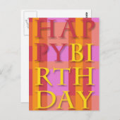 Happy Birthday Stripes Briefkaart (Voorkant / Achterkant)