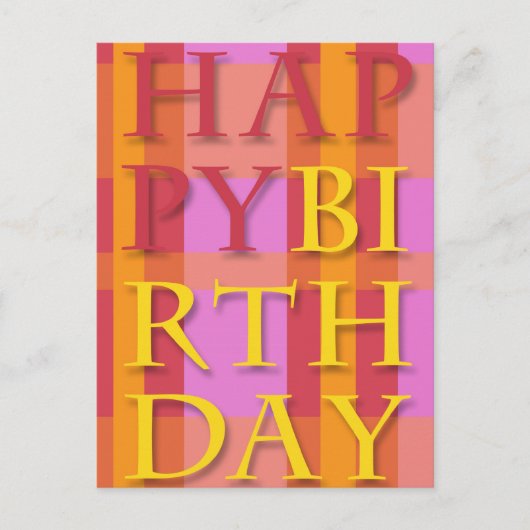 Happy Birthday Stripes Briefkaart (Voorkant)