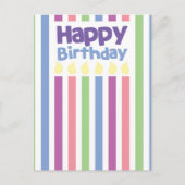 Happy Birthday stripey kaart (Voorkant)