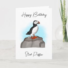 Happy Birthday Stud Puffin | Funny Pun Kaart