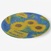 Happy Birthday Stunning Sunflower Papieren Bordje (Gekanteld)