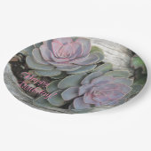 Happy Birthday Succulent Papieren Bordje (Gekanteld)