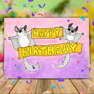 Happy Birthday Sugar Gliders groet Kaart