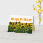 Happy Birthday Sunflower Field Kaart (Gele Bloem)