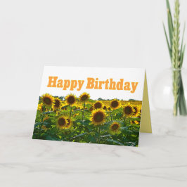 Happy Birthday Sunflower Field Kaart