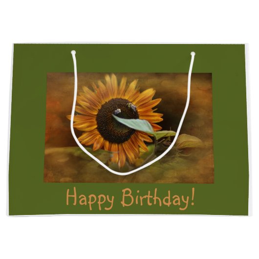 Happy Birthday Sunflower Groot Cadeauzakje (Voorkant)