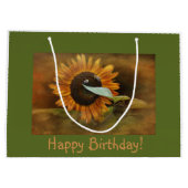 Happy Birthday Sunflower Groot Cadeauzakje (Achterkant)