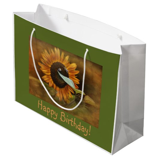 Happy Birthday Sunflower Groot Cadeauzakje (Achterkant Gekanteld)