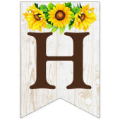 Happy Birthday Sunflower & Rustic Wood Party Decor Vlaggetjes (Tweede vlag)