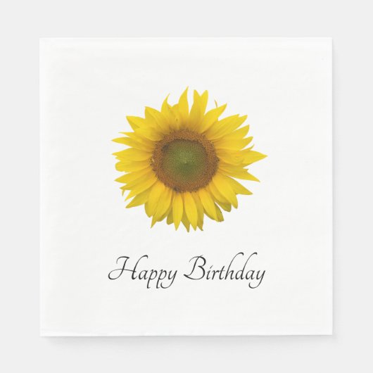 Happy Birthday Sunflower Servet (Voorkant)