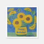 Happy Birthday Sunflower Servetten (Voorkant)