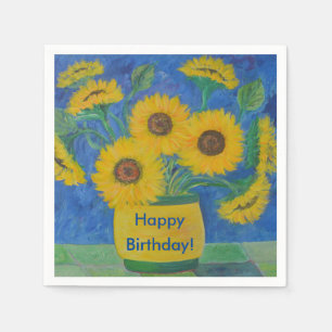 Happy Birthday Sunflower Servetten
