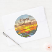 Happy Birthday Sunset 2295 Ronde Sticker (Envelop)